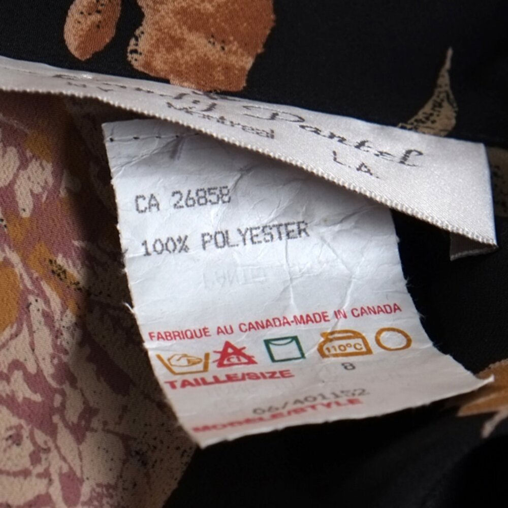 Beautiful vintage black and floral midi shirt dress by Randy Pantel - Picture 13 of 14